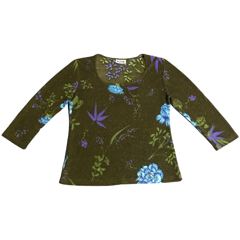 Y2K Shirt Fairycore Grunge Garden Floral Unique 3D Vintage Print Size Small